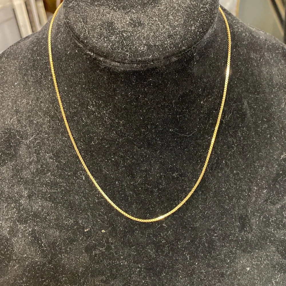 411169 14k gold box chain 18 inch